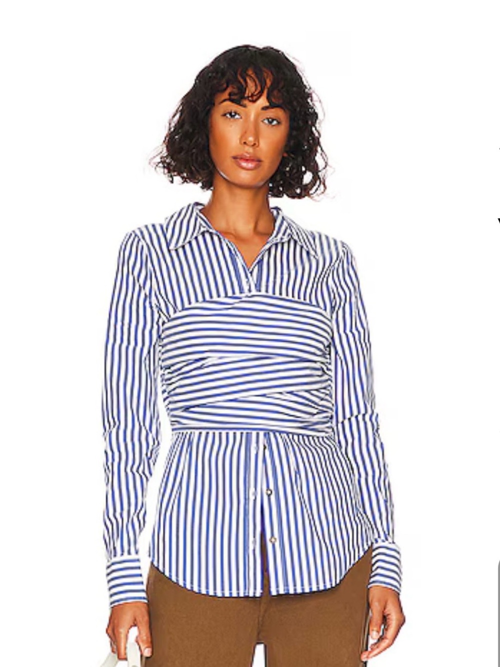 Veronica Beard Baylor Striped Top Blue White Size 4 Modern Career Designer
